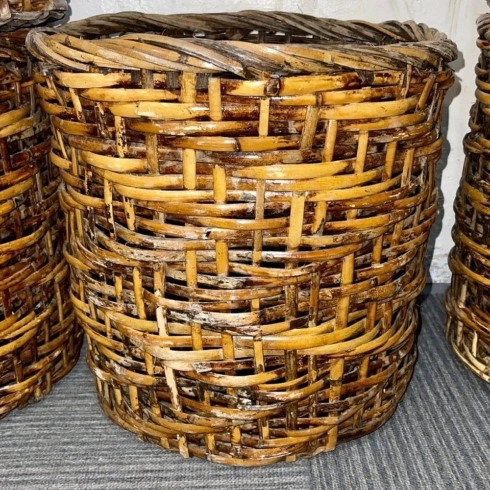 Large Wicker Planter Basket with Drip Tray